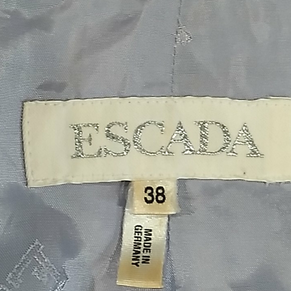 Vtg ESCADA Y2k Office Siren blue Wool blazer Jacket size 8 - Picture 11 of 15